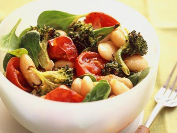 Grape Tomato, Broccoli and White Bean Salad